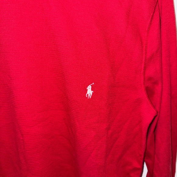 Mens Medium Red Polo long sleeve Shirt - Picture 2 of 3